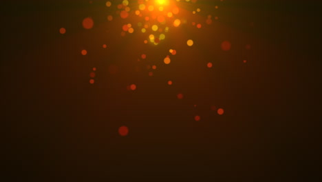 motion and fly gold particles and round bokeh on dark animation background 3