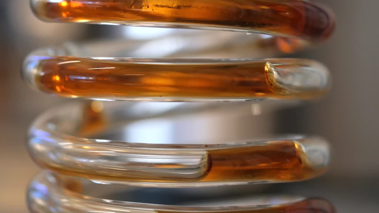 Close-up of a Spiral Glass Condenser