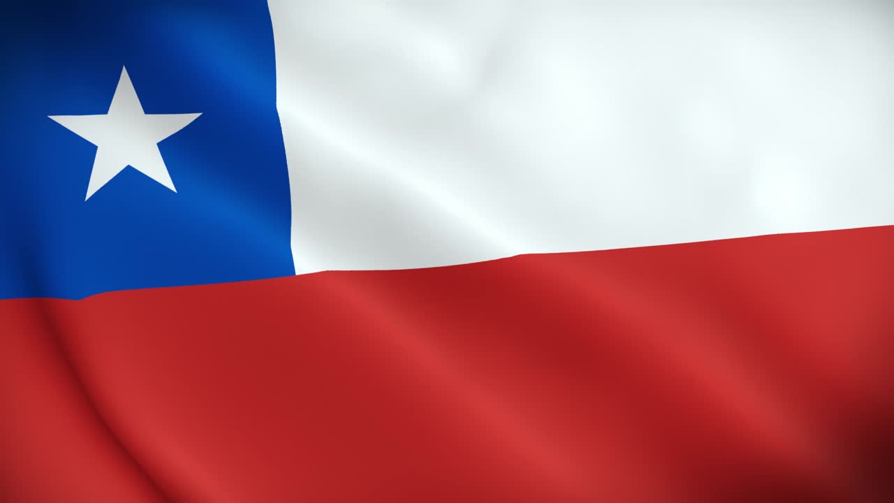 Bandiera nazionale animata del Cile in 4K, bandiera cilena che sventola