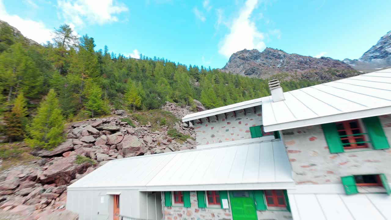 Aerial Views of Majestic Alpine Valley in Autumn