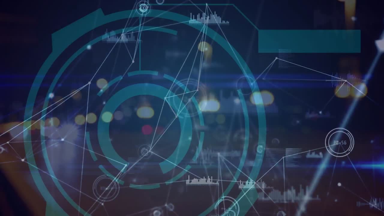 animación de la red de conexiones a través del tráfico rápido y el alcance