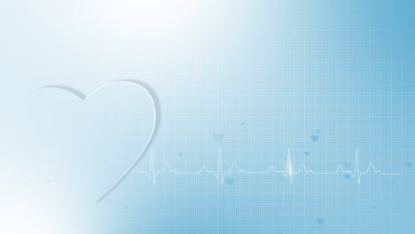 blue abstract background health care and medical topics. animation of cardiogram heart. copy space. loop motion graphic.
