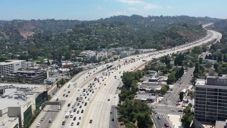 405 freeway rush hour - aerial view