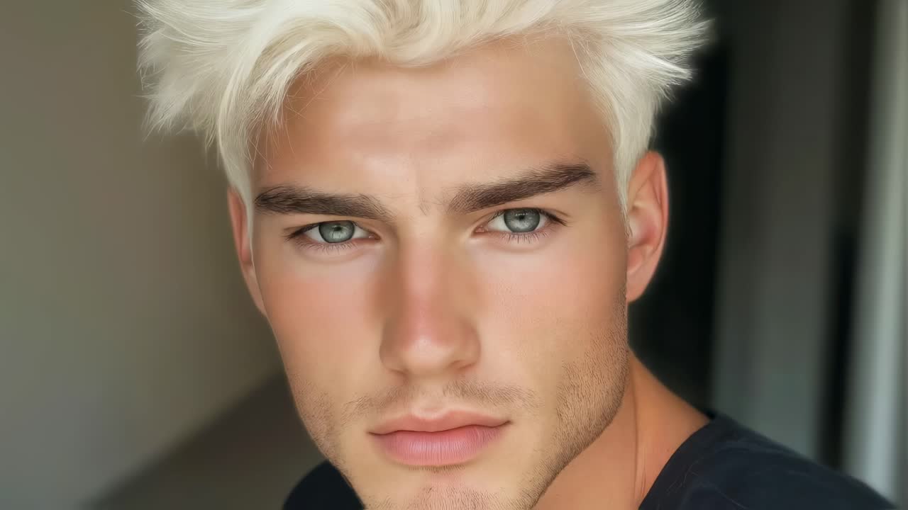 잘생긴 젊은 남자의 클로즈업 초상화