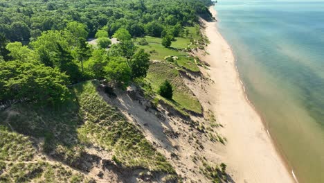 Tilting-up-to-show-the-coastline-of-Lake-Michigan