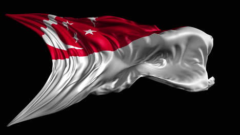 singapore flag in motion