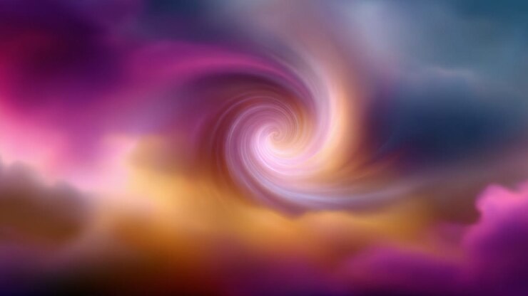 Un affascinante vortice turbinante di colori vivaci, che mescola sfumature di rosa, viola e arancione per creare una scena ultraterrena, piena di bellezza mozzafiato.