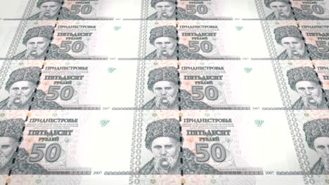 billetes de cincuenta rublos transnistrianos de transnistria, dinero en efectivo, bucle
