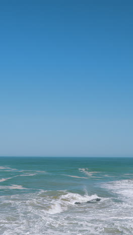 coastal scenery with clear blue sky and waves