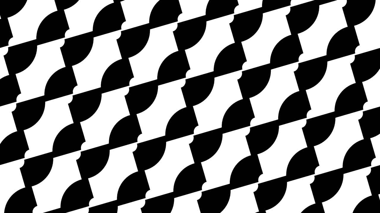 Circular black and white pattern with overlapping circles