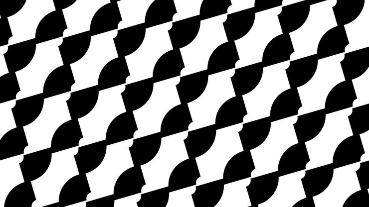 Circular black and white pattern with overlapping circles
