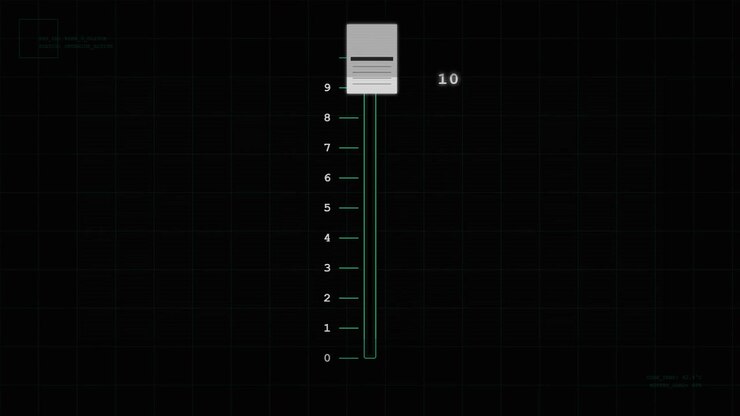 Digital Interface Slider Moving Up and Down on a Grid