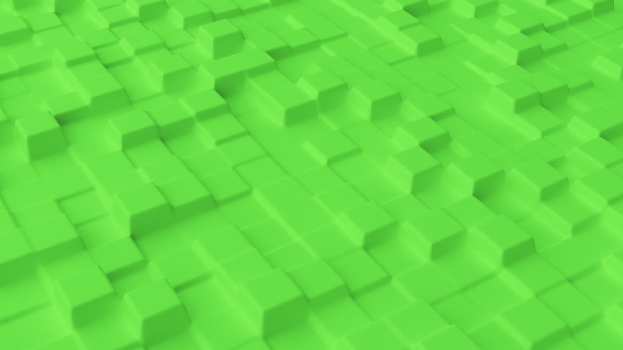 Abstract background with green grid smooth squares. Cell structure surface. Modern background template for documents, reports and presentations. Seamless loop 3d animation of 4K