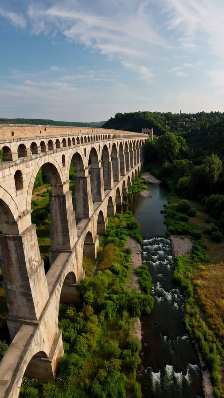 Ancient Roman Aqueduct Bridge in France