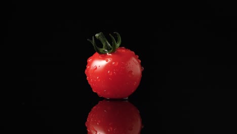 water droplets on a cherry tomato