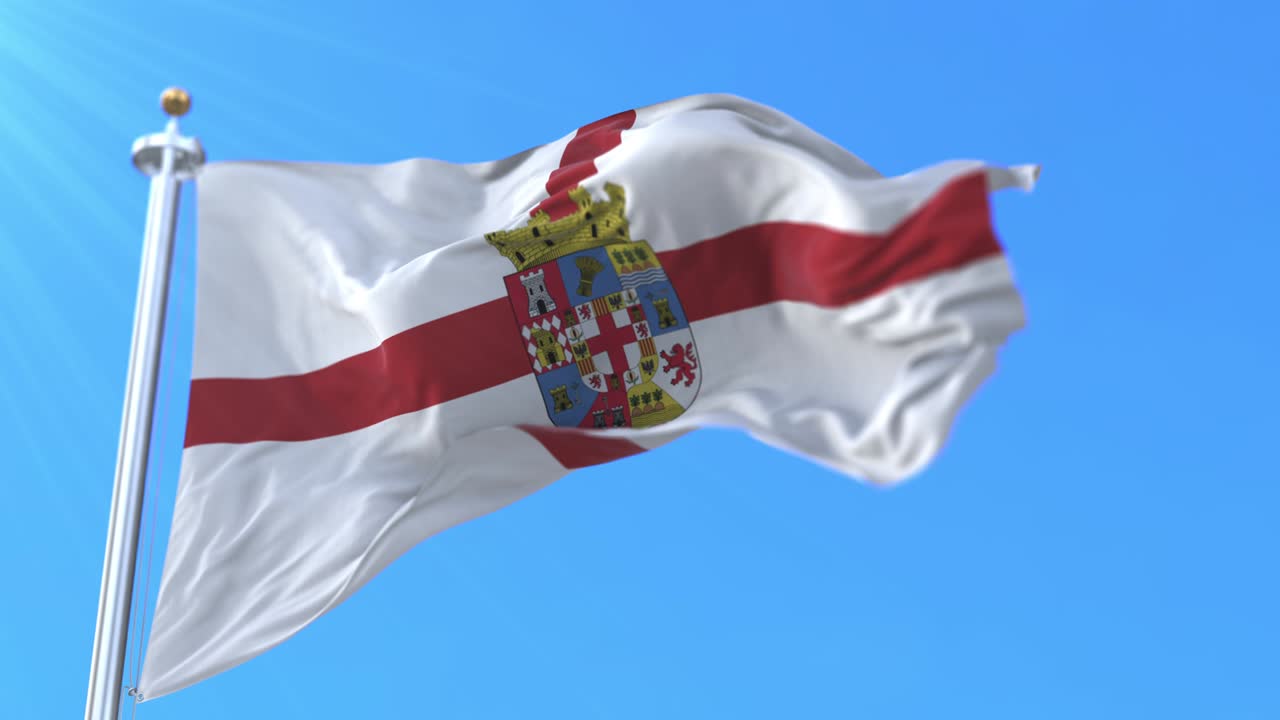 bandera de la provincia española de almería en andalucía, españa - bucle