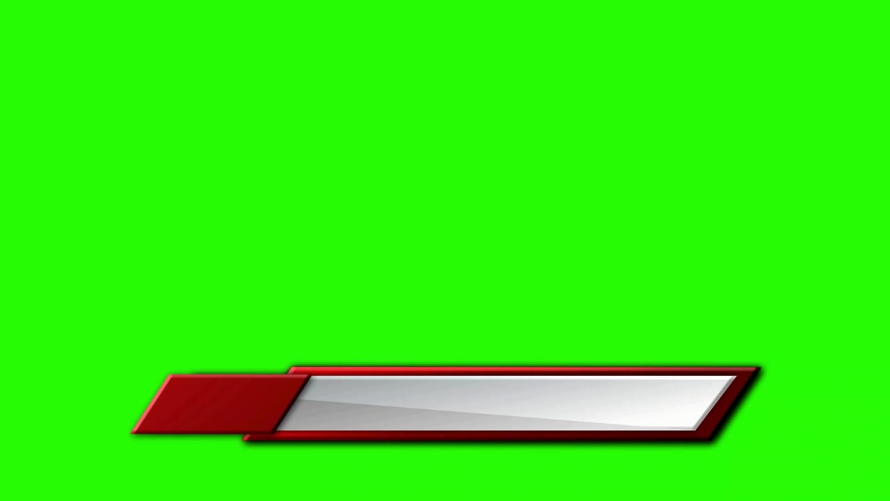 Animated Red and White Lower Third Graphic on Green Screen