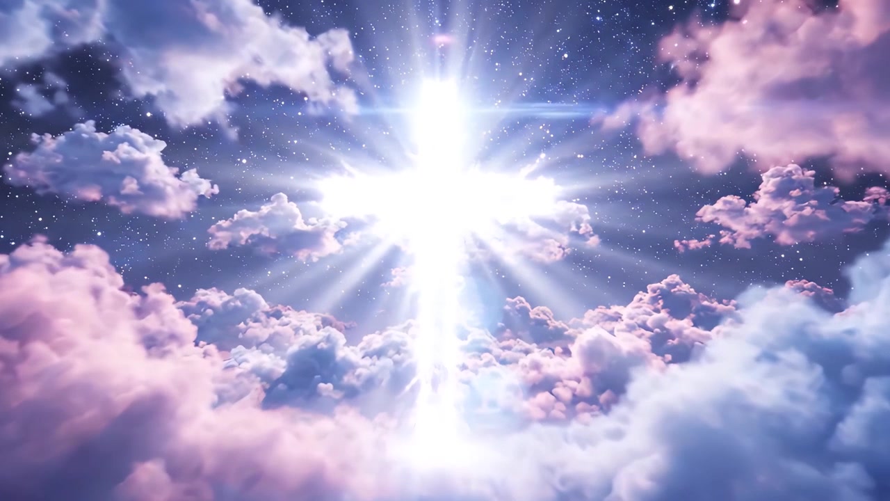 Sfondo per Adorazione 4K: Croce Cristiana e Luce Celeste
