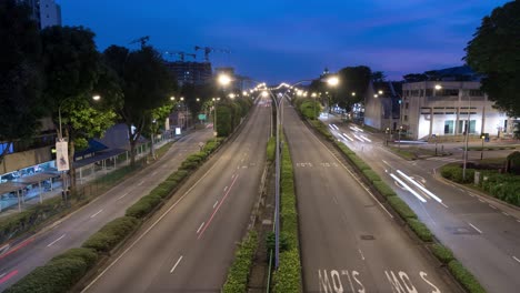 traffic time lapse at night, singapore. 4k