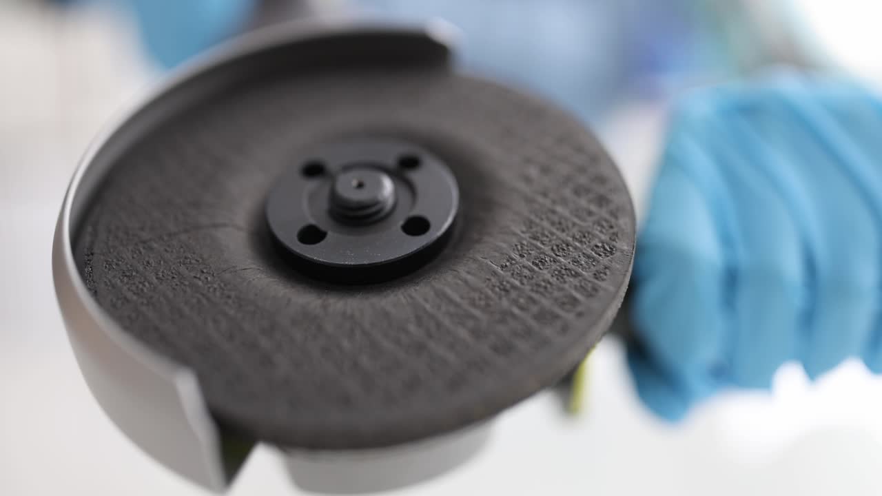 Angle grinder in motion