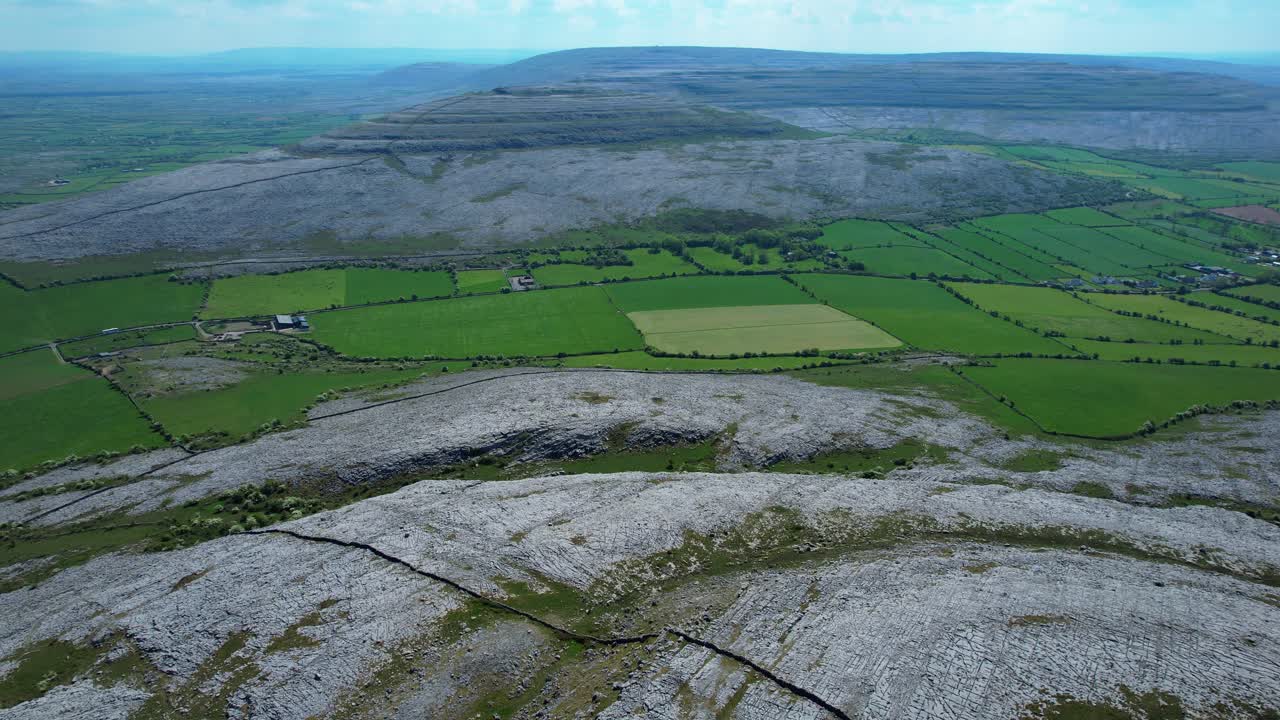 Irelands Beauty epic landscape in The Burren limestone hills and lush fertile valleys