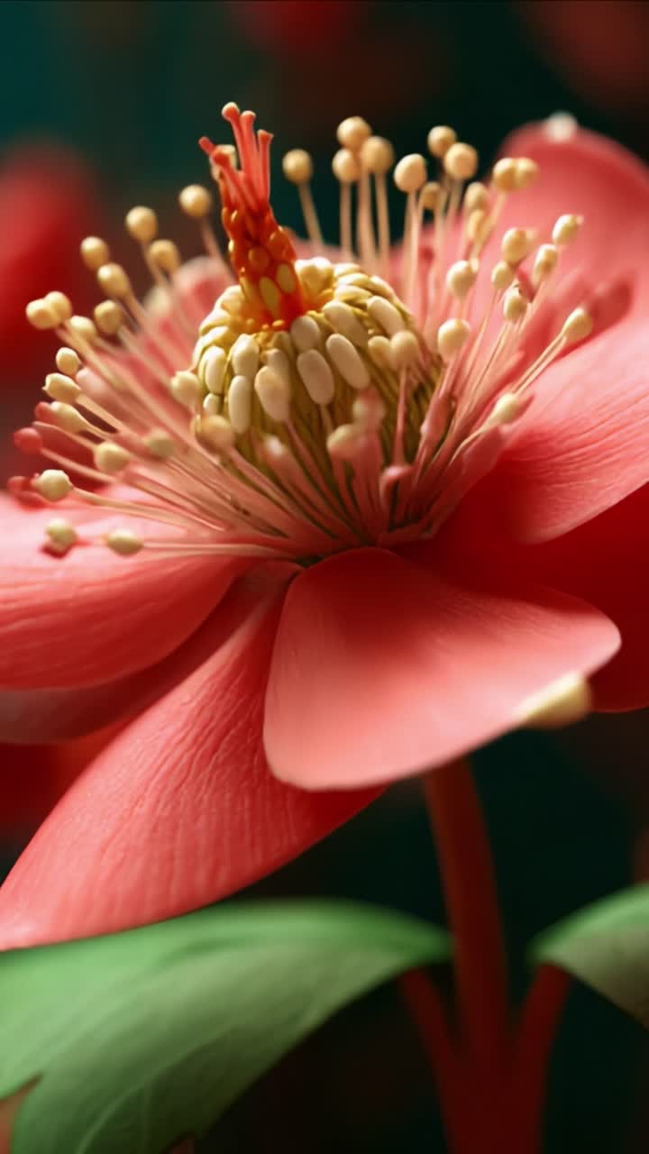 A Beautiful Close-Up of a Vivid Pink Flower in Bloom, Showcasing Its Intricate Petals and Delicate Stamens, Captured in Stunning Detail to Highlight Nature's Unique Design and Vibrant Colors
