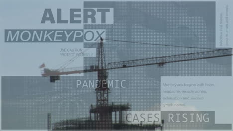 animación de alerta de viruela del mono sobre el sitio de construcción