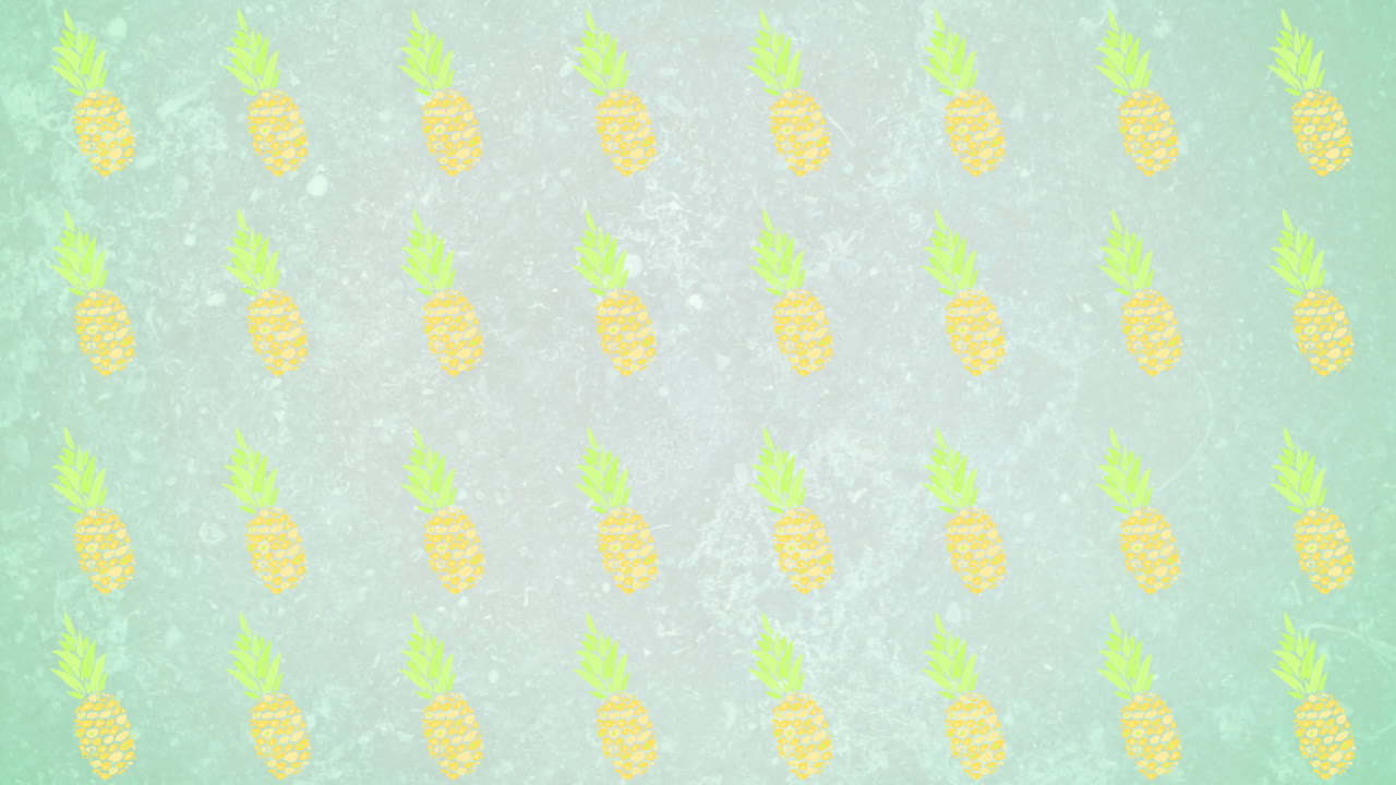 초록색 배경에 움직이는 파인애플의 애니메이션