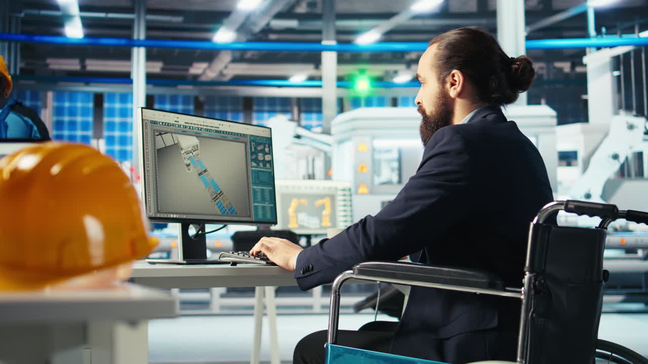 Person with disability in photovoltaics factory diagnoses malfunctioning systems