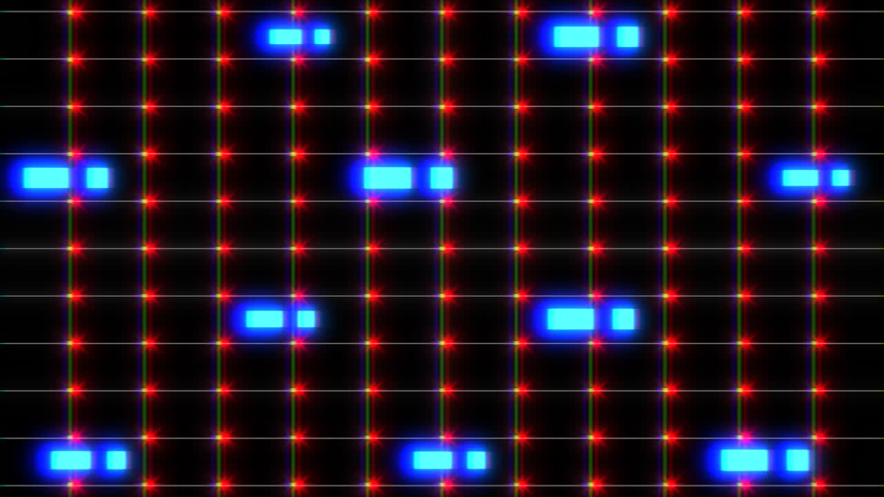 파란색과 빨간색 사각형의 체커보드 패턴