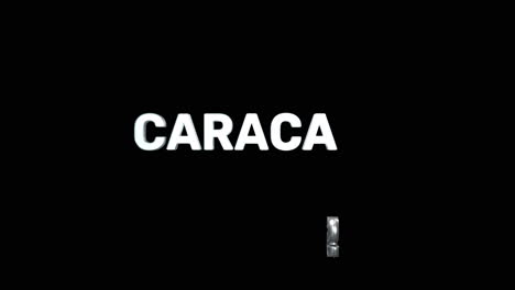 un texto 3d plateado de alta calidad y suave de la ciudad capital "caracas