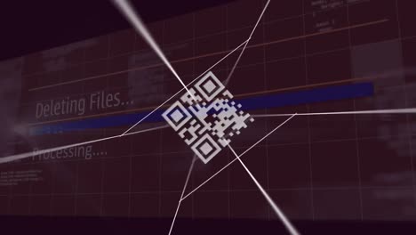 Animation-Von-QR-Codes-Zwischen-Zeilen-über-Texten-Und-Computersprache-Vor-Schwarzem-Hintergrund