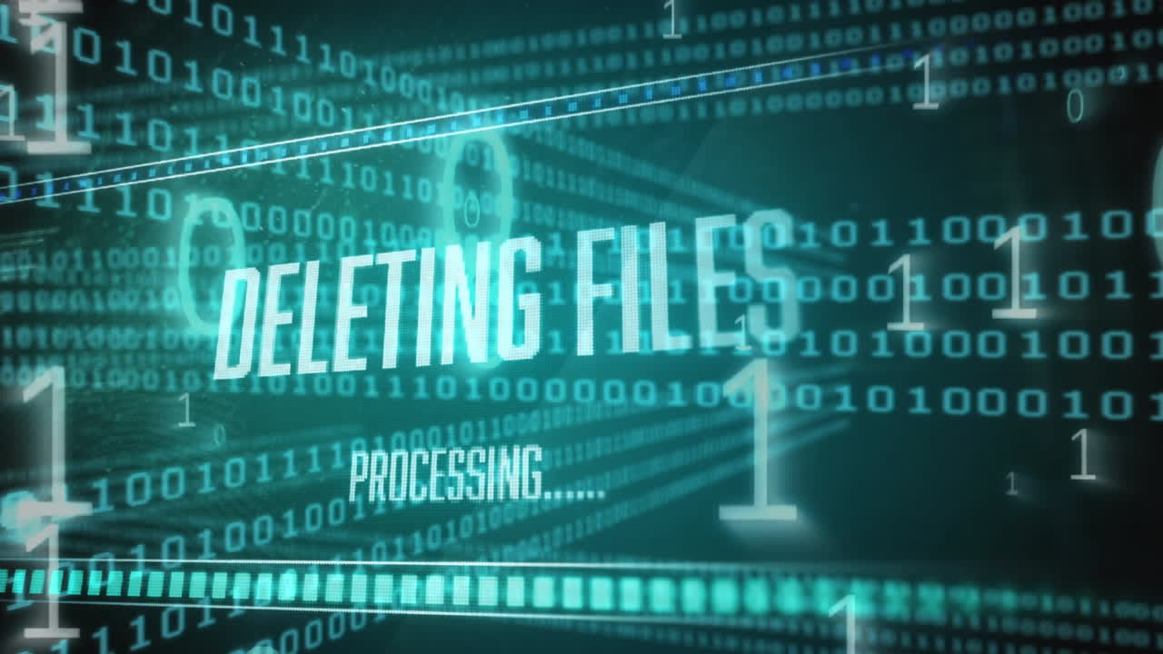 검은색 배경에 데이터 처리의 애니메이션