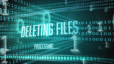 Animation of data processing on black background