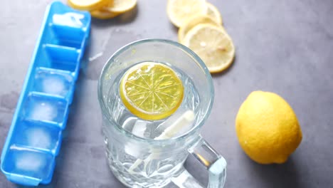 refreshing iced water with lemon