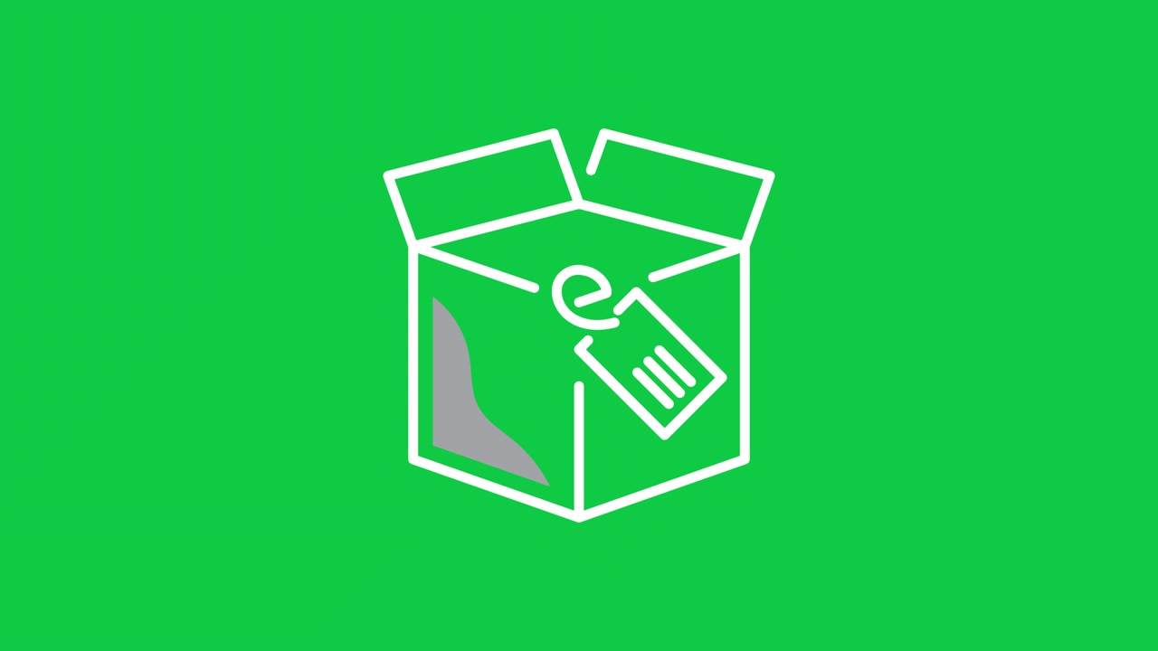 Animated E-commerce Box with Price Tag Icon on Green Screen