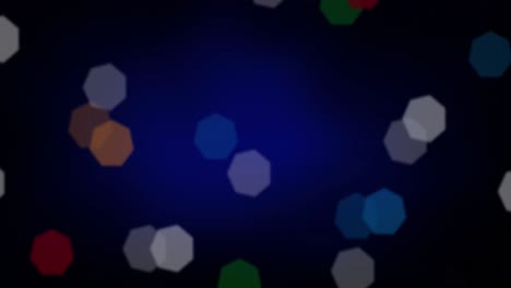 animación de nieve cayendo y luces de hadas de navidad parpadeando sobre fondo azul