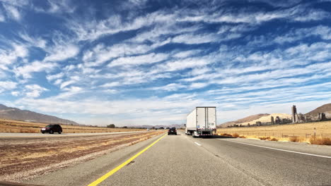 driving along california state route 58 in the mojave desert towards the tehachapi mountain range