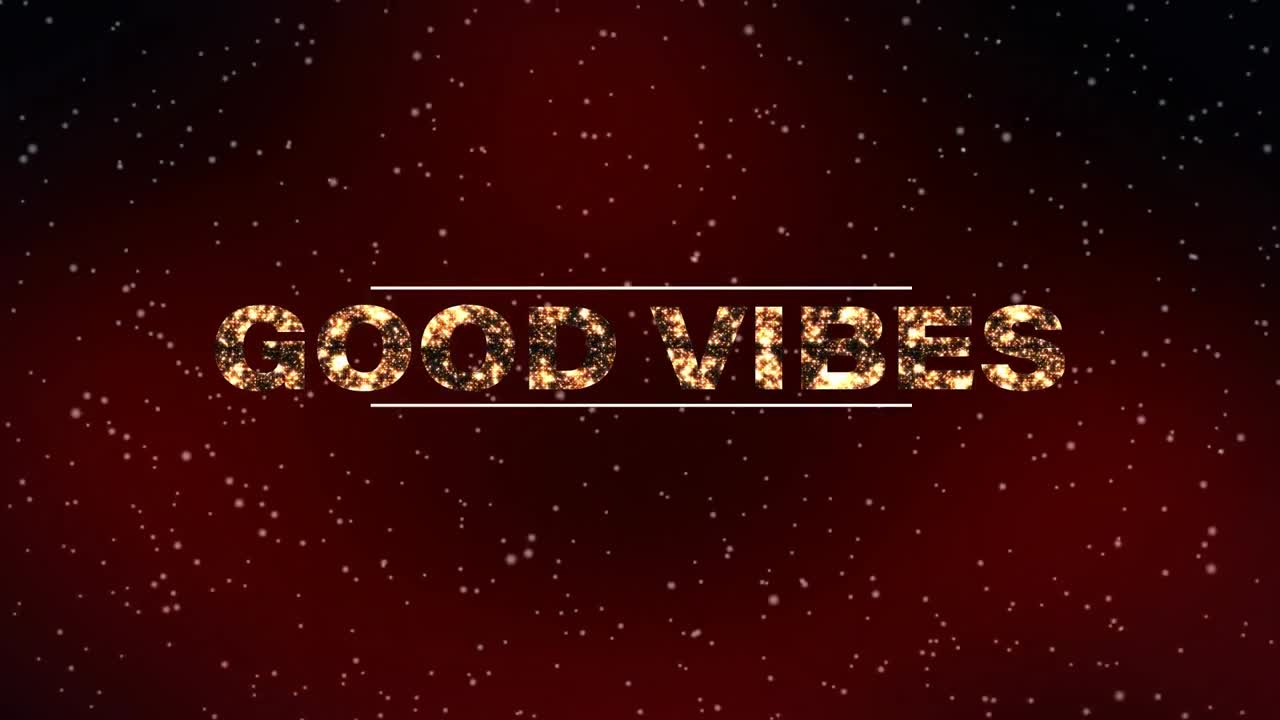 animación de buen texto de vibraciones sobre el fondo de nieve cayendo.