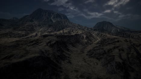 dark mountain with the dark clouds