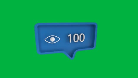icono de vista con un número creciente en las redes sociales