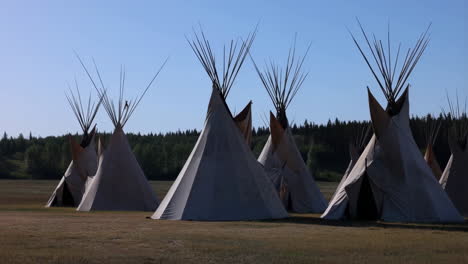 teepees in a field