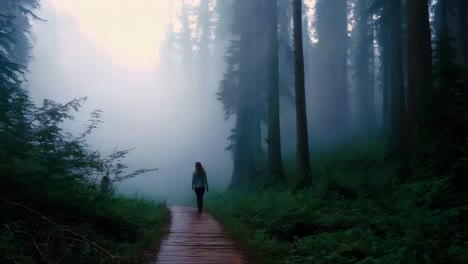 misty forest walk