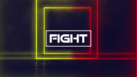 Animation-of-fight-text-over-geometrical-moving-shapes