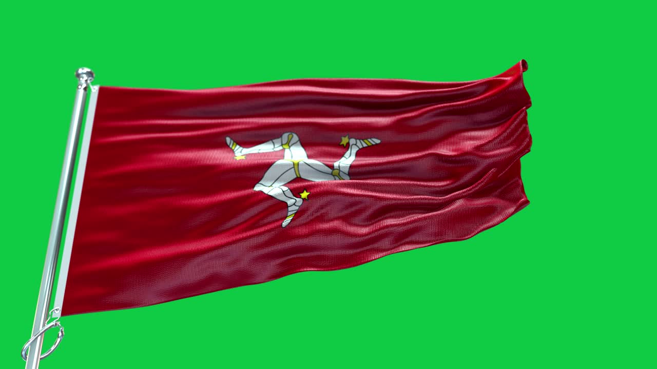 4k bandera muy detallada de la isla de man - bandera de la isla de man alto detalle - bandera nacional de la islade man patrón de onda elementos en bucle