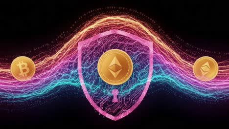 exploring the intricate connection between cryptocurrency and cybersecurity: a visual representation of blockchain technology's safeguards