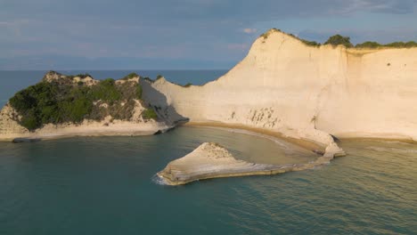 establishing shot of cape drastis, corfu, greece