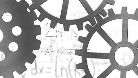 animación del procesamiento matemático de datos sobre engranajes