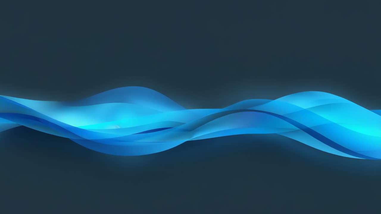 On play shifting layered blue ribbons sliding right across slate canvas, pulsing arcs as backdrop