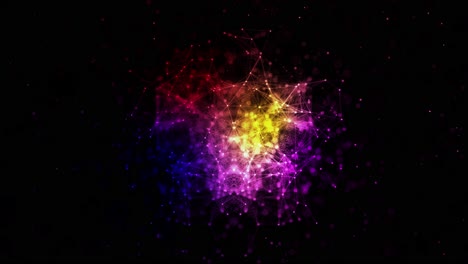 4k flying through digital data tunnel technology network background digital nodes and connection